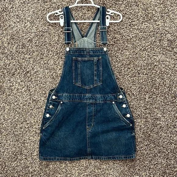 h&m divided denim dress Ladies - Denim Blue Flared-Skirt Denim Dress - Size: L